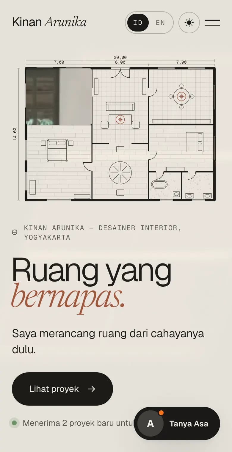 Kinan Arunika, tampilan HP