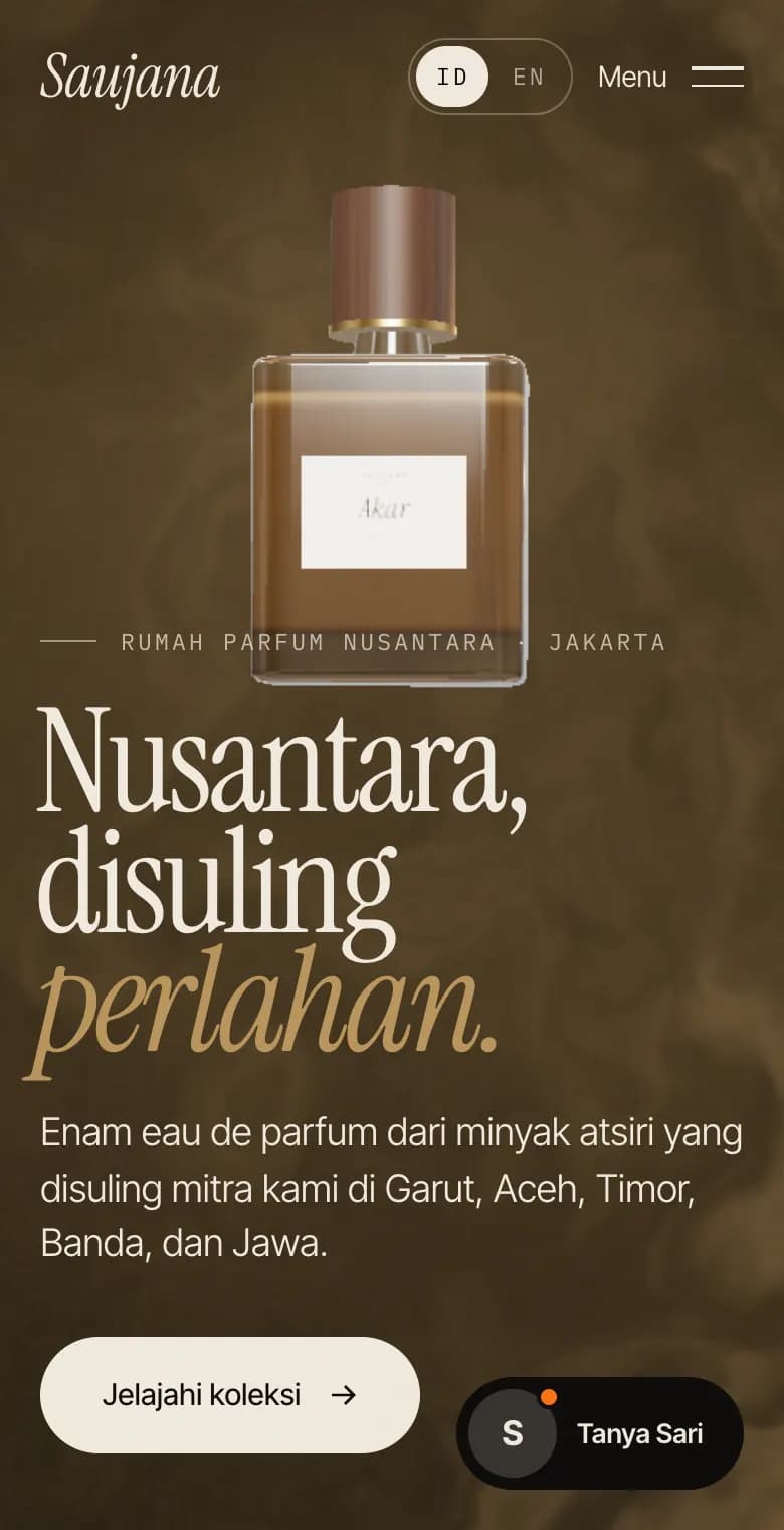 Saujana, tampilan HP