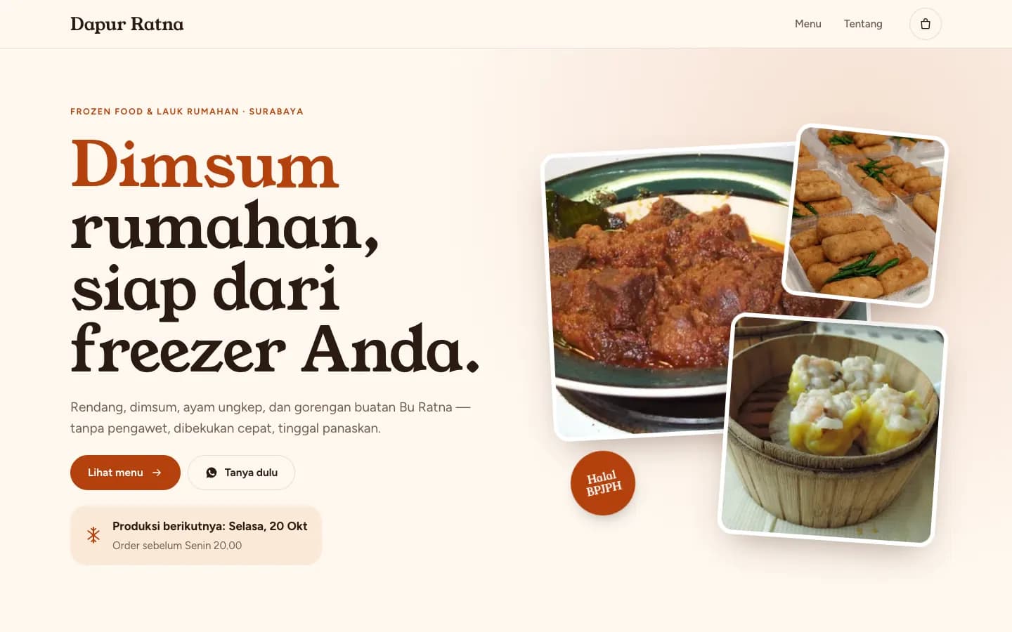 Dapur Ratna, tampilan komputer