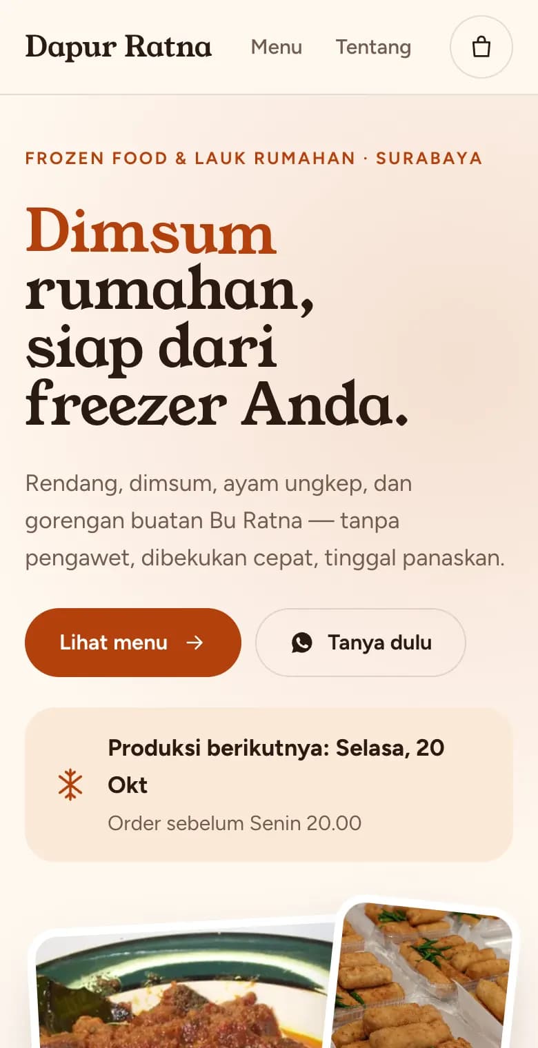 Dapur Ratna, tampilan HP