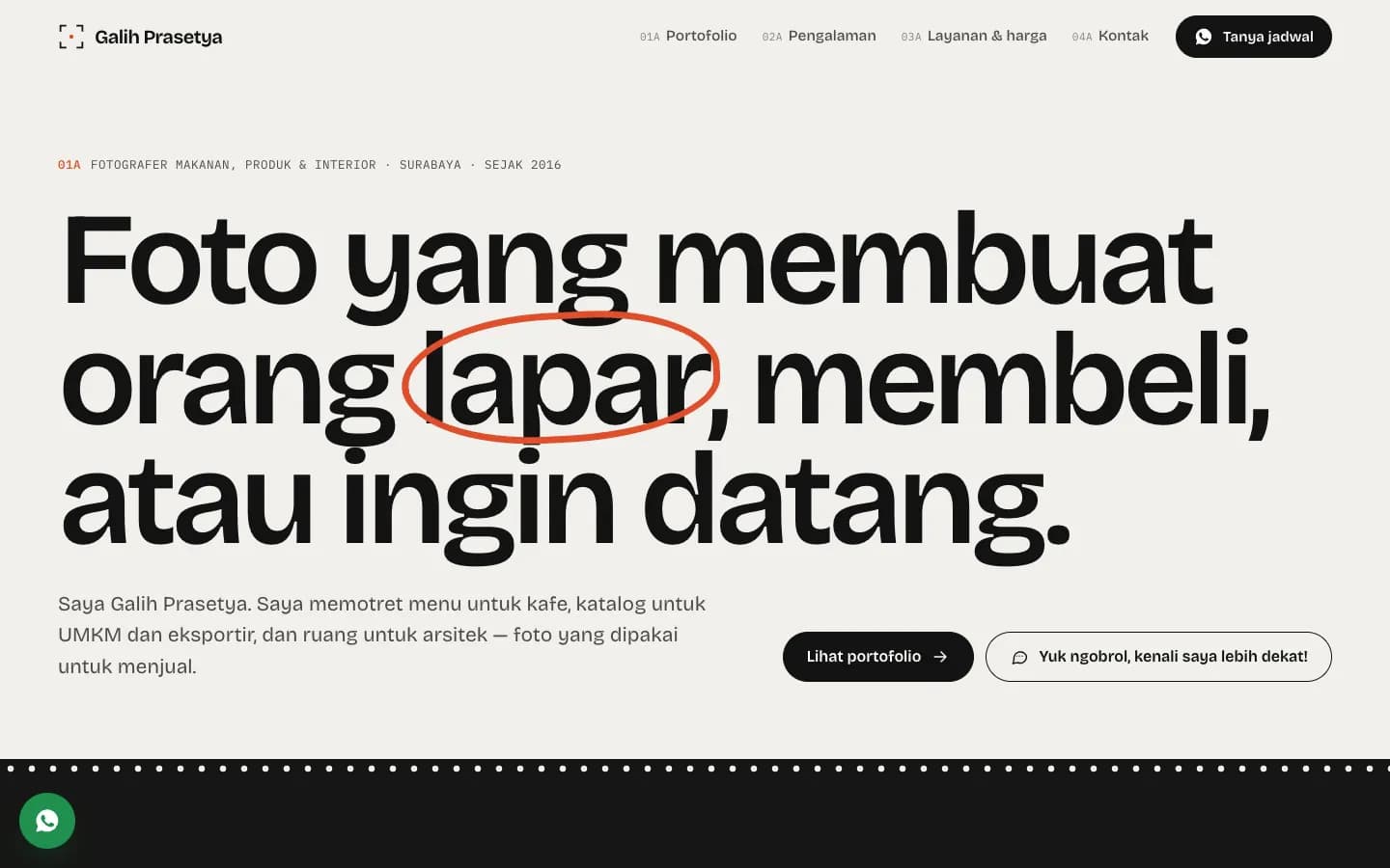 Galih Prasetya, tampilan komputer