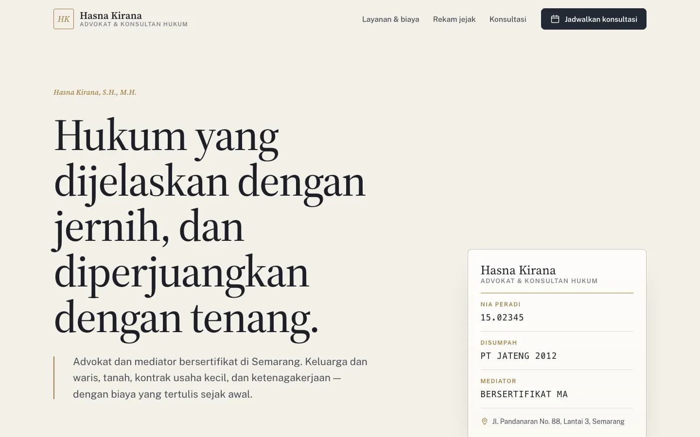 Hasna Kirana, tampilan komputer