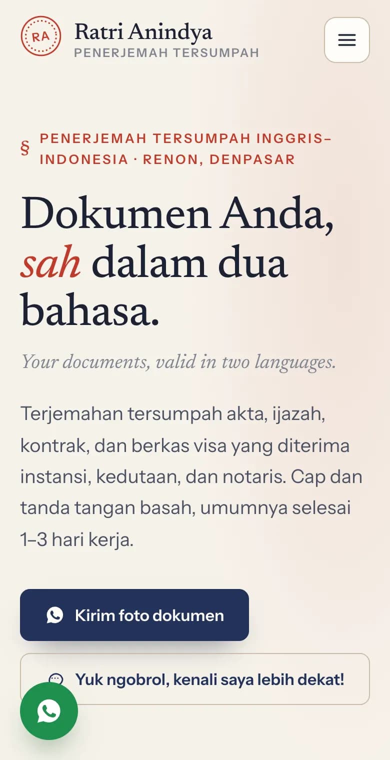 Ratri Anindya, tampilan HP