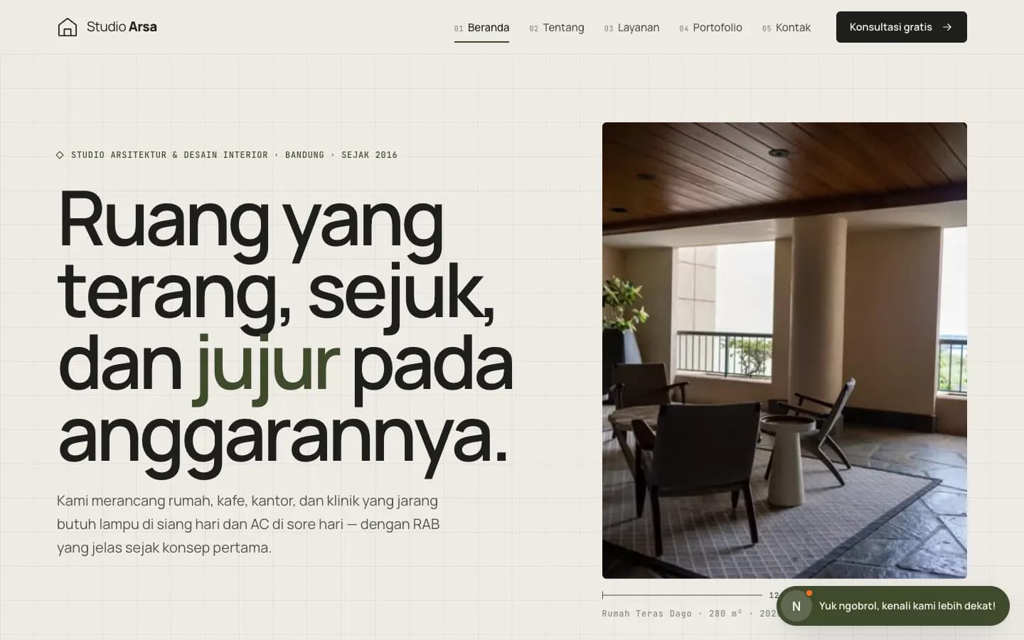 Studio Arsa, tampilan komputer